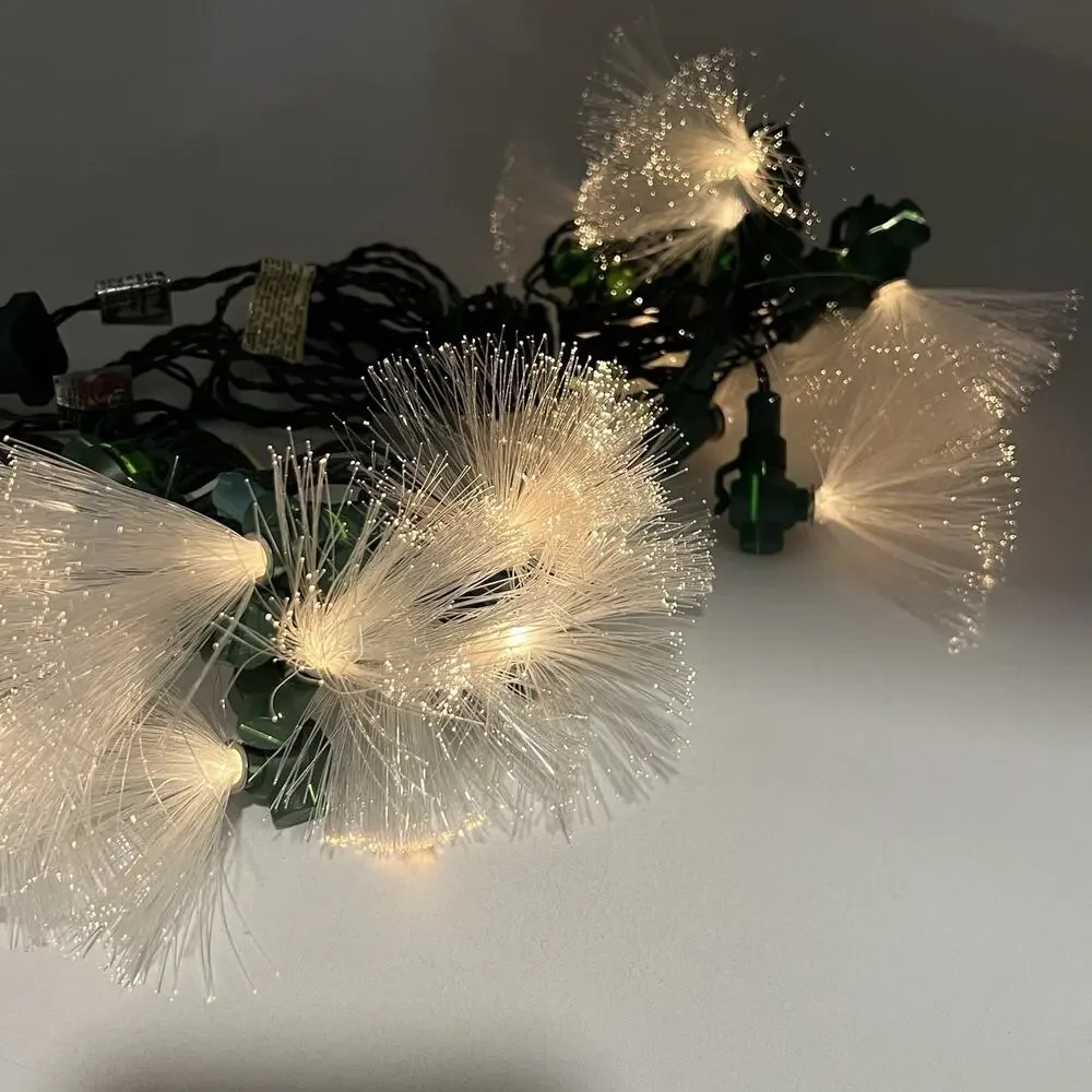Set 2 Vtg Kurt Adler Fiber Optic 10 Christmas String Light Sets White WORKS